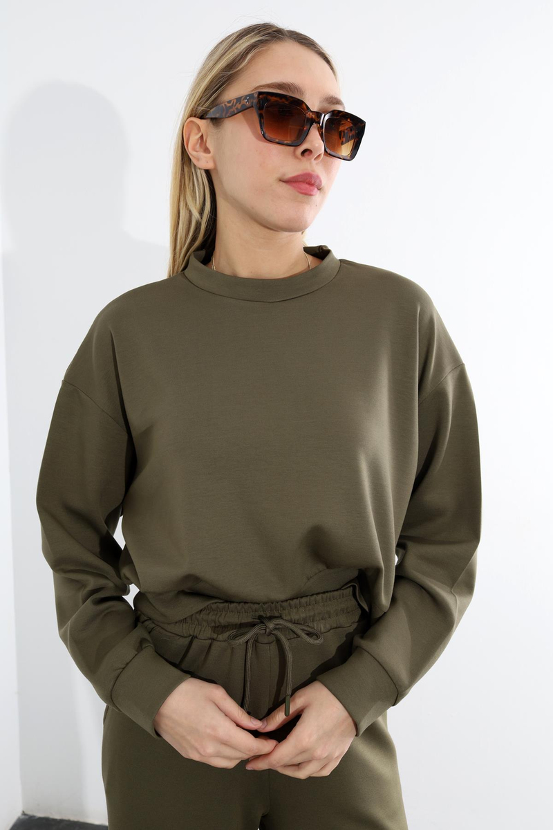 Haki Sweatshirt  Eşofman Takım 98618