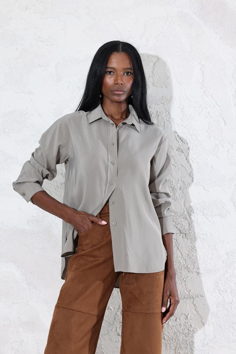 Haki Tencel Gömlek 3005