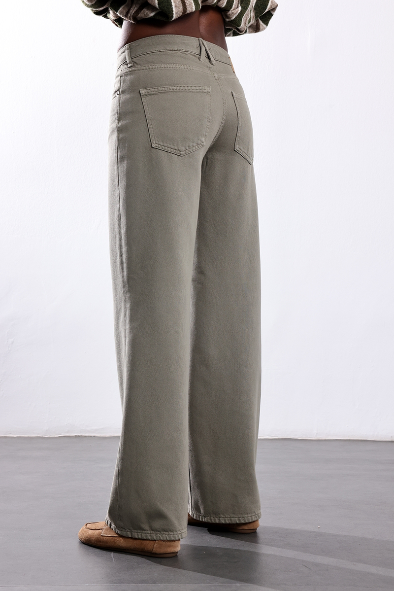 Haki Wide Leg Jean 