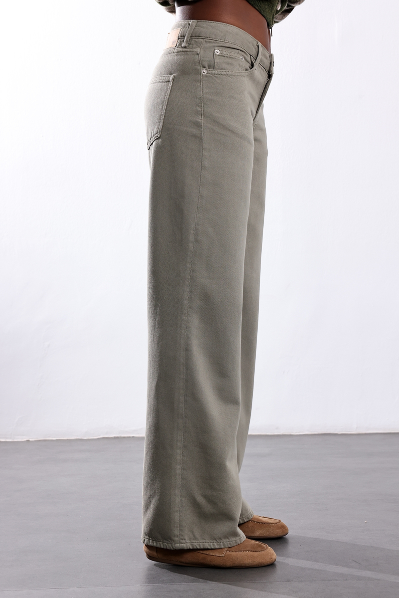 Haki Wide Leg Jean 