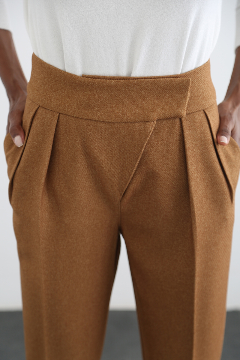 Hardal Duble Paça Bel Detaylı Pantolon 70780