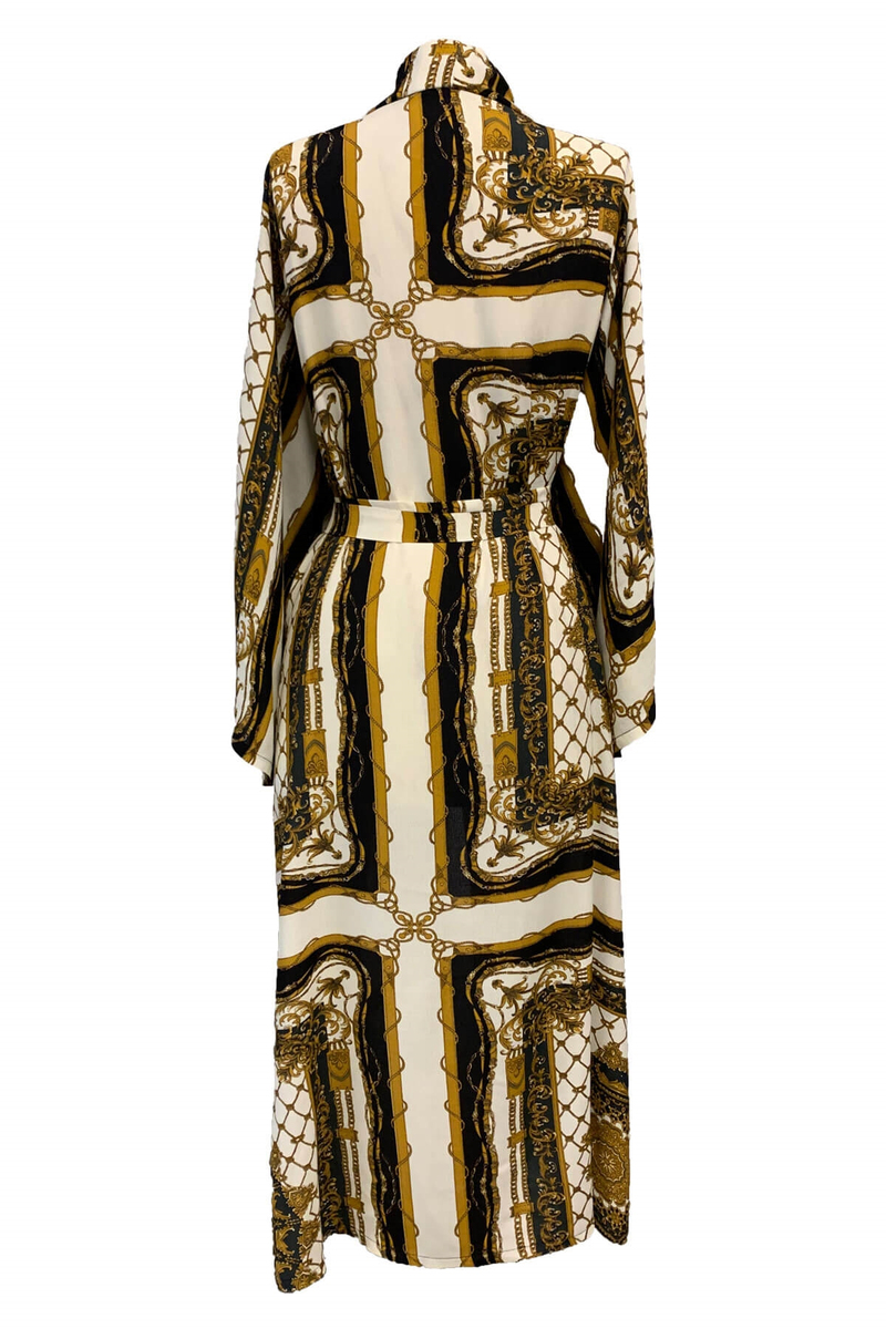 Hardal Zincir Desen Kimono 