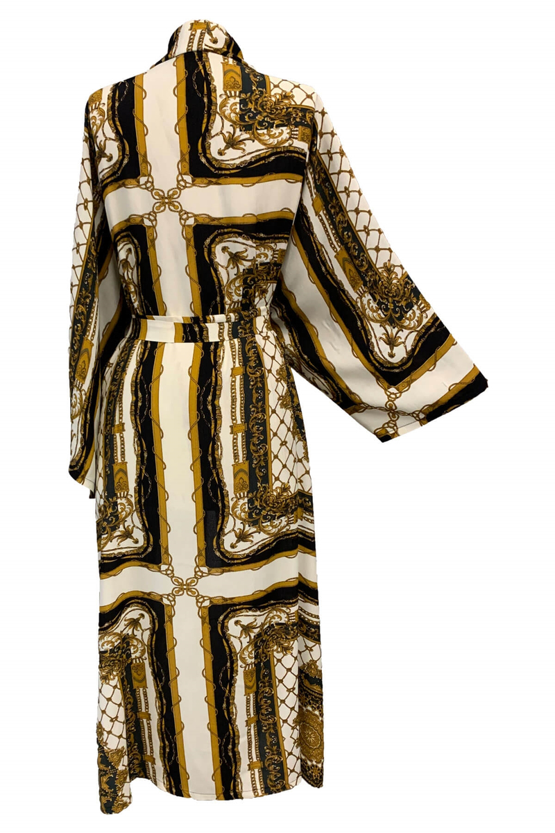 Hardal Zincir Desen Kimono 