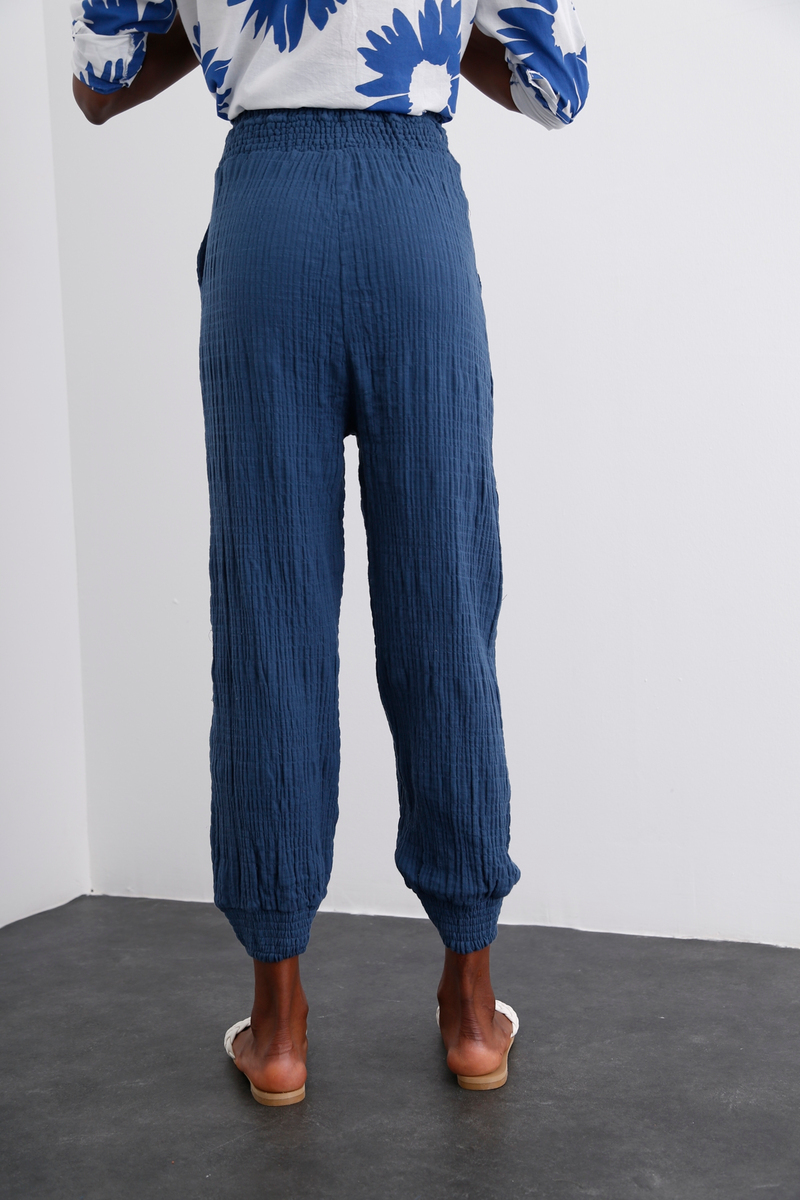 indigo Beli Lastikli Şalvar Pantolon 3716