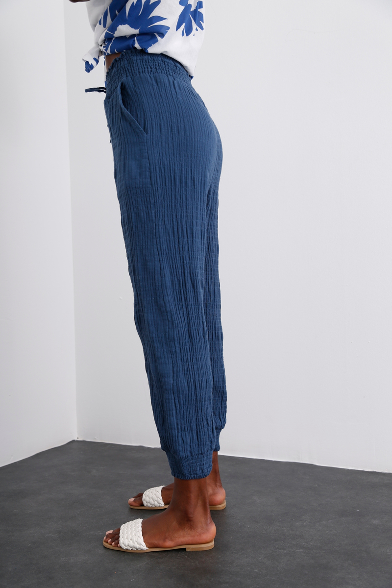 indigo Beli Lastikli Şalvar Pantolon 3716