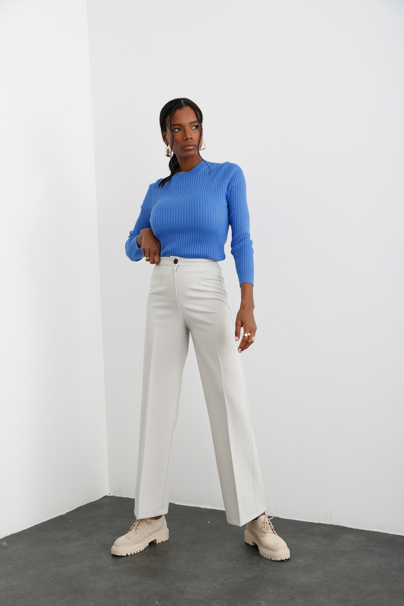indigo Bisiklet Yaka Fitilli Triko 28033