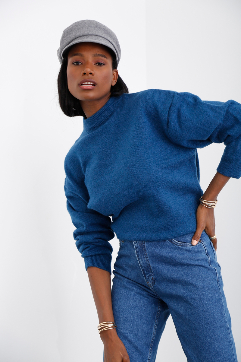 indigo Bisiklet Yaka Salaş Kazak 
