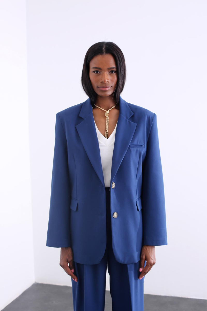 indigo Premium Çift Düğmeli Blazer Ceket 5279