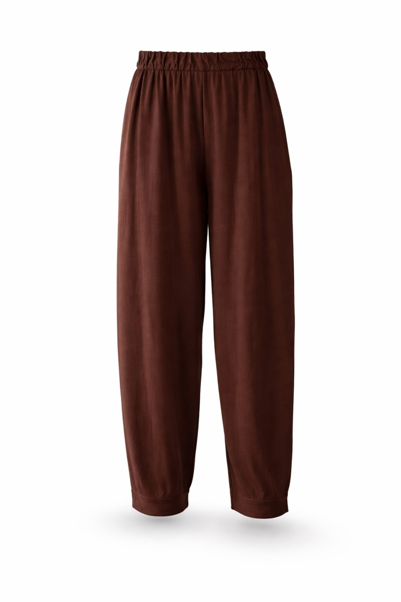 Kahverengi Barrel Kesim Pantolon 00198