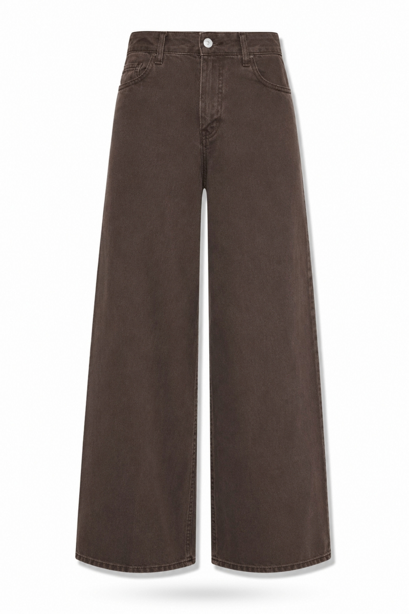 Kahverengi Beli Lastikli Tensel Jean 01073