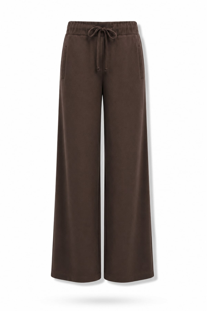 Kahverengi Beli Lastikli Tensel Pantolon 9027