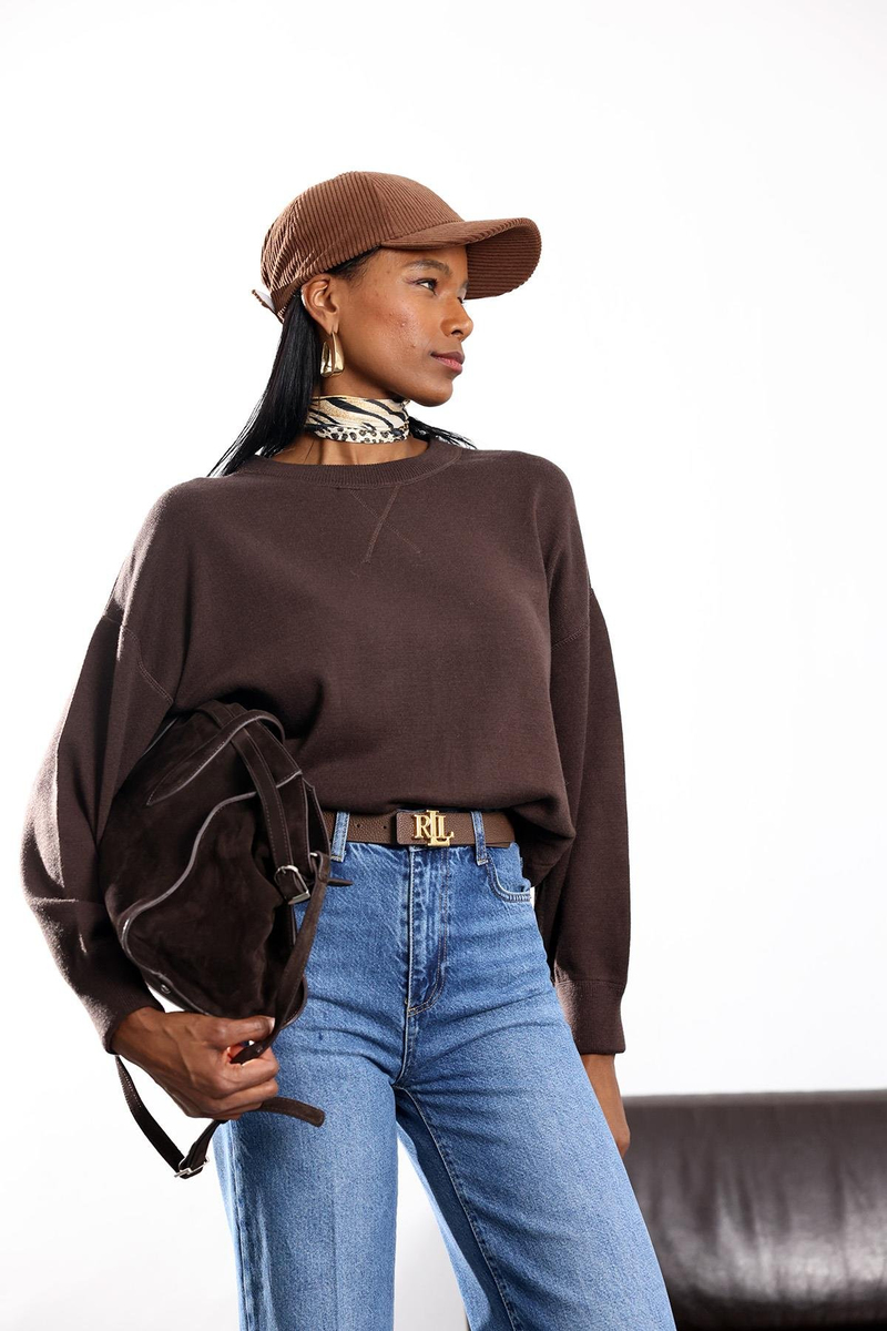 Kahverengi Bisiklet Yaka Triko Kazak 140401