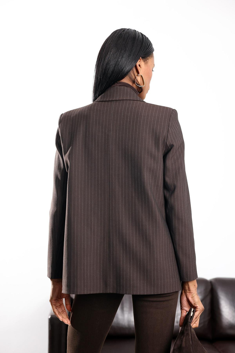 Kahverengi Çizgili Blazer Ceket 17165
