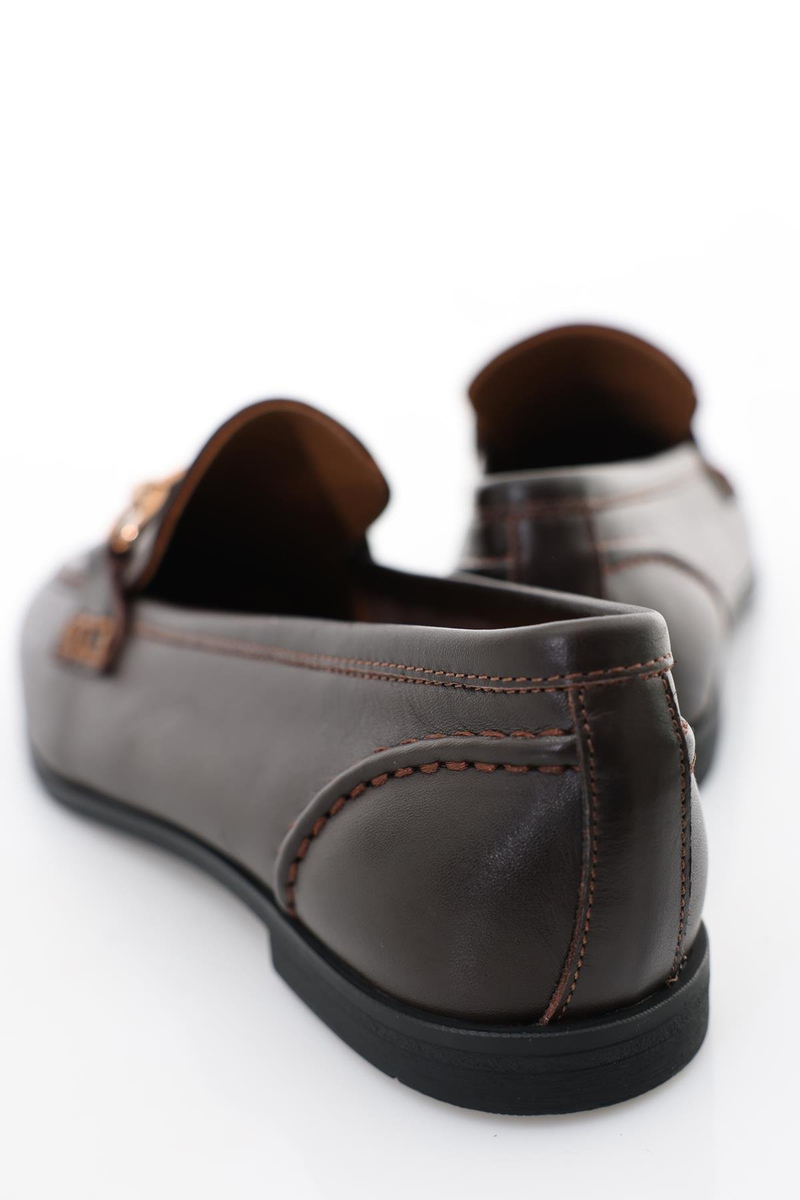 Kahverengi Deri Loafer 34306