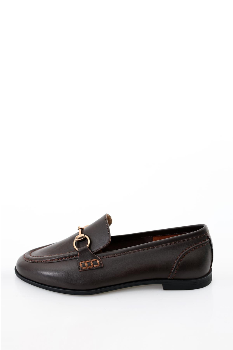 Kahverengi Deri Loafer 34306