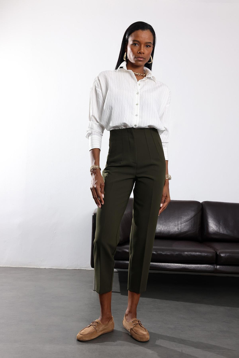 Kahverengi Dökümlü Çizgili Gömlek 17013