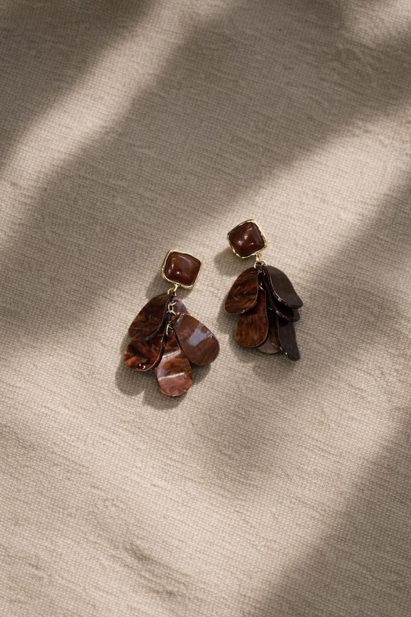 Kahverengi Elegance Küpe 