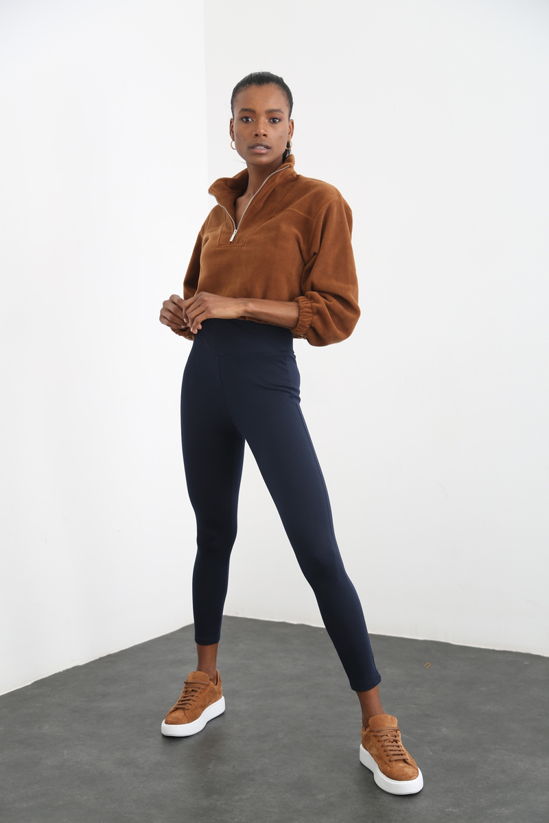 Kahverengi Fermuarlı Polar Sweatshirt 3406