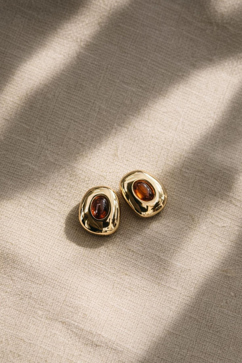 Kahverengi Işık Halkası Küpe 