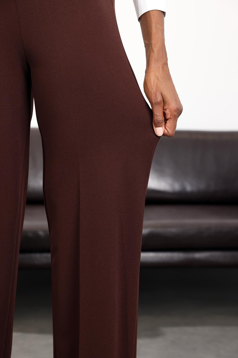 Kahverengi Kemerli Likralı Palazzo Pantolon 9150