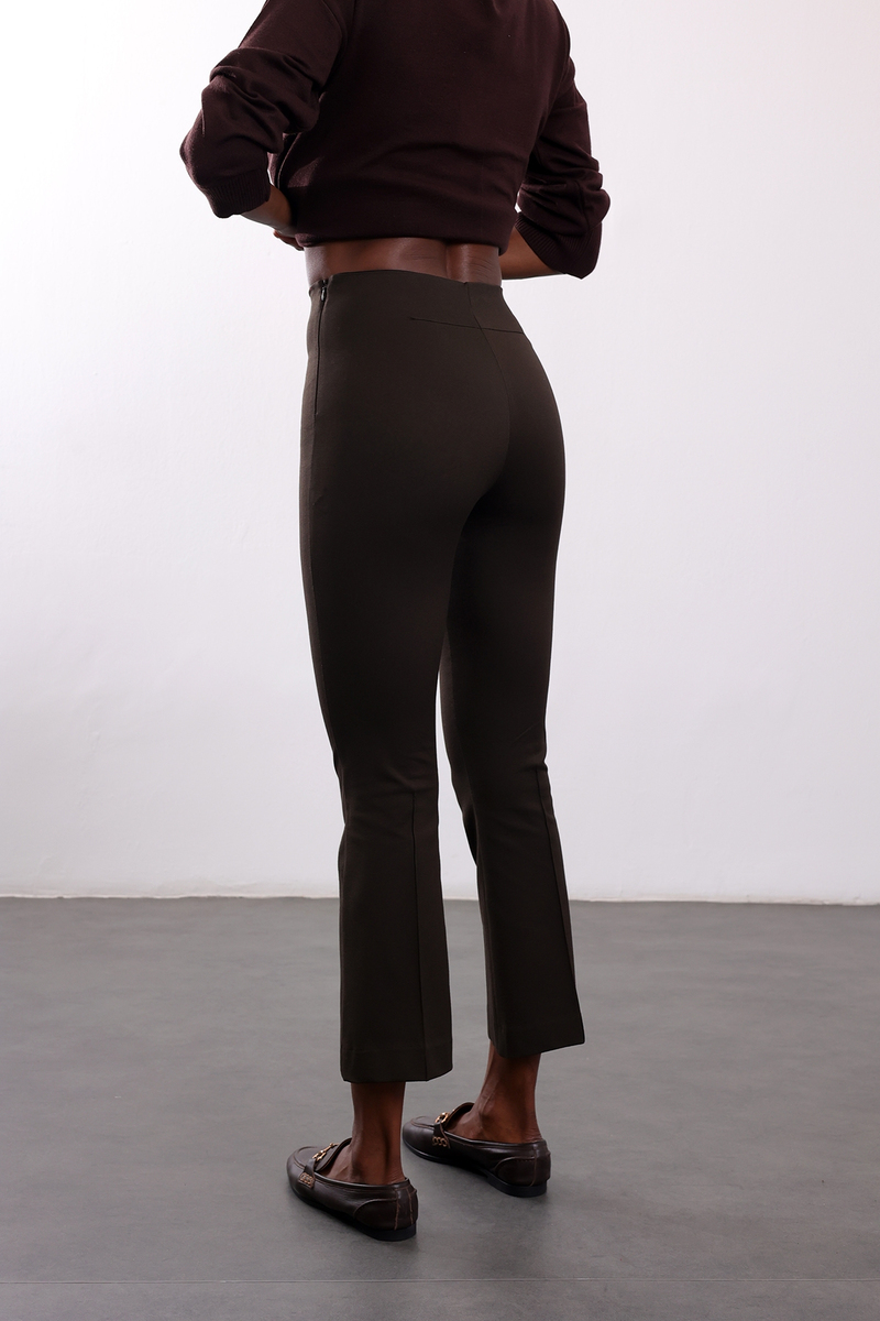 Kahverengi Mini Flare Pantolon 438