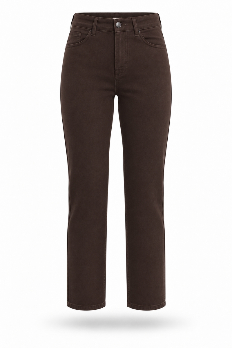 Kahverengi Mom Fit Jean 