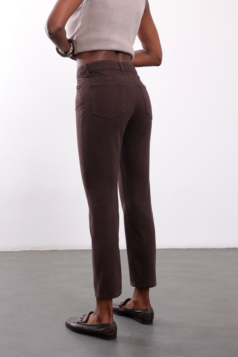Kahverengi Mom Fit Jean 