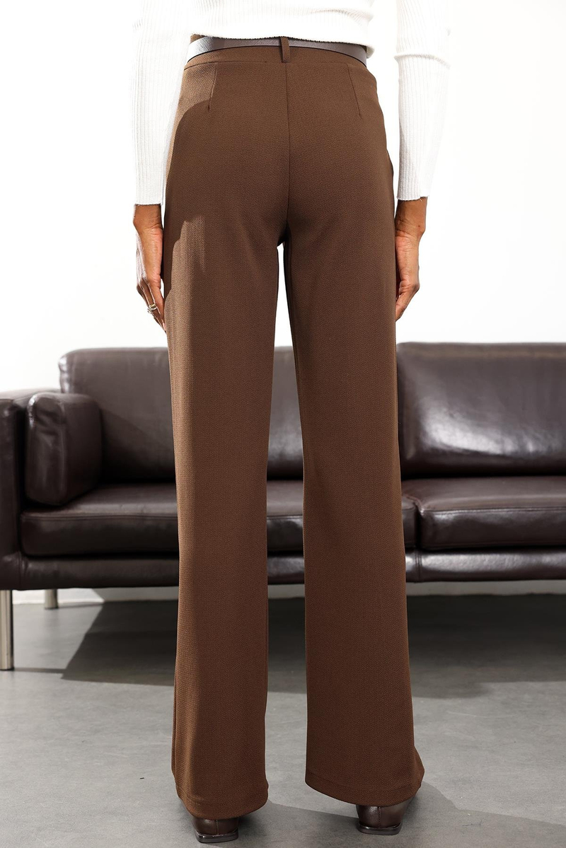 Kahverengi Önü Çimalı Palazzo Pantolon 257032
