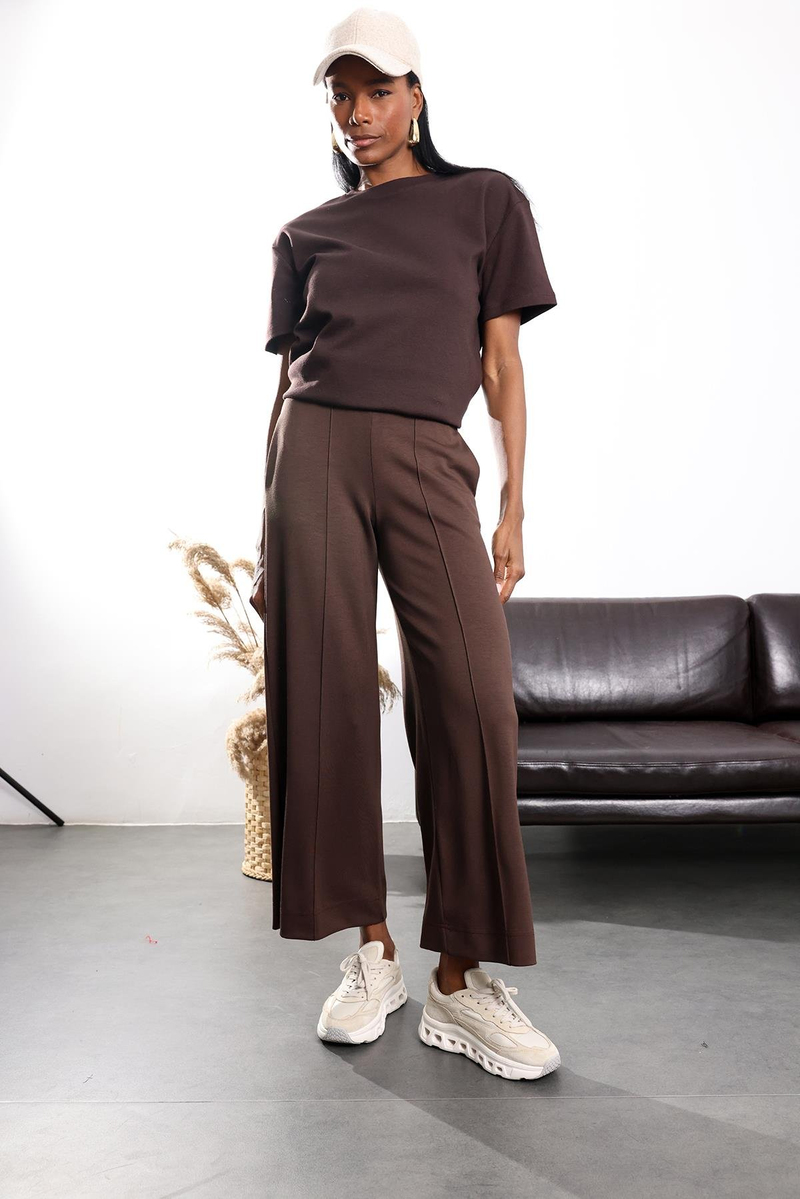 Kahverengi Önü Çimalı Pantolon 25229