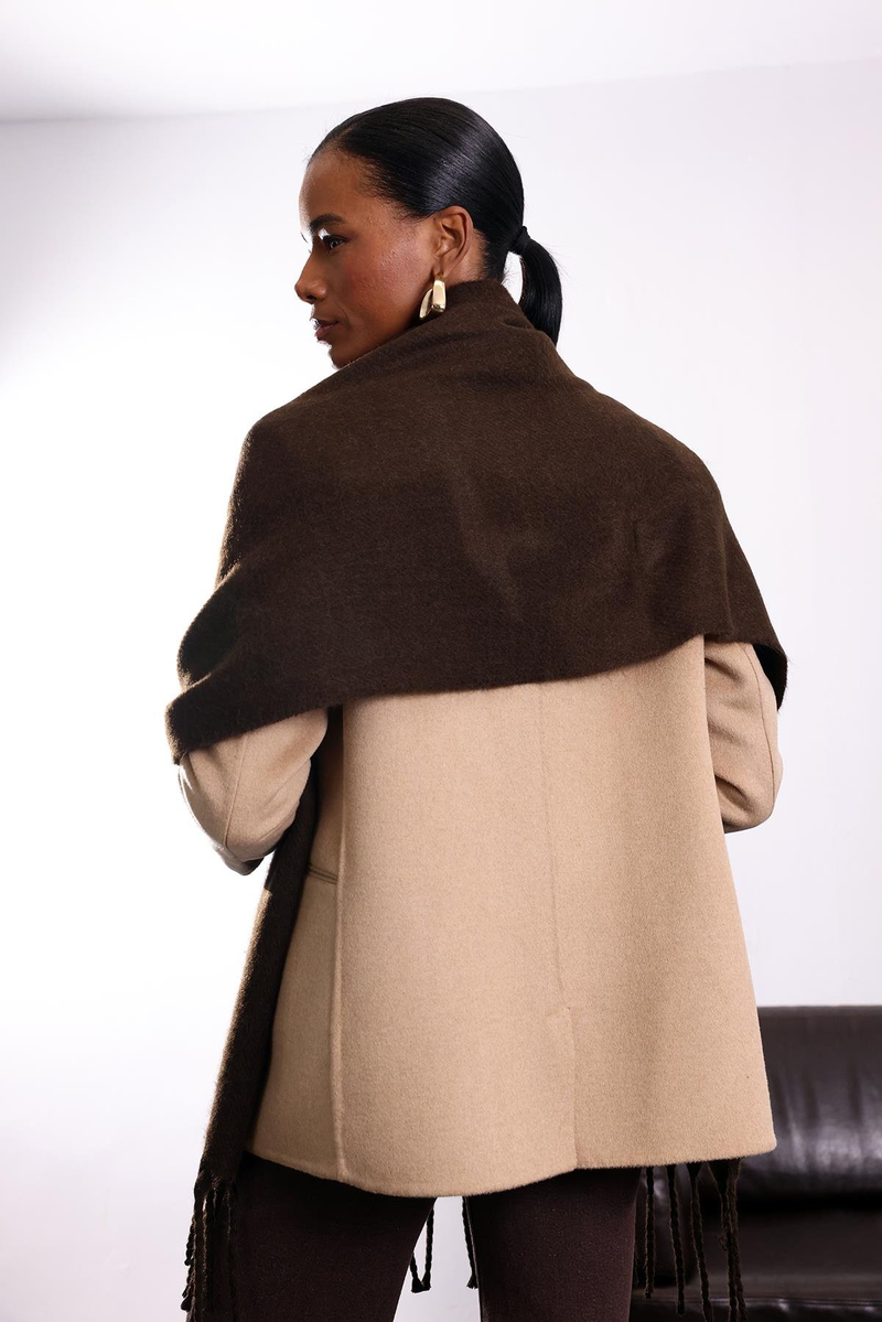 Kahverengi Püskül Detaylı Atkı 16002