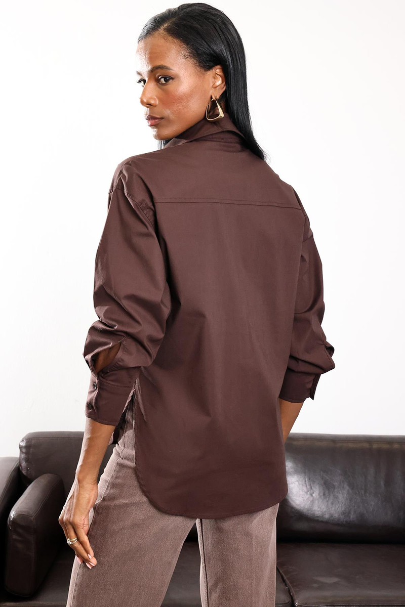 Kahverengi Regular Kesim Gömlek 4094