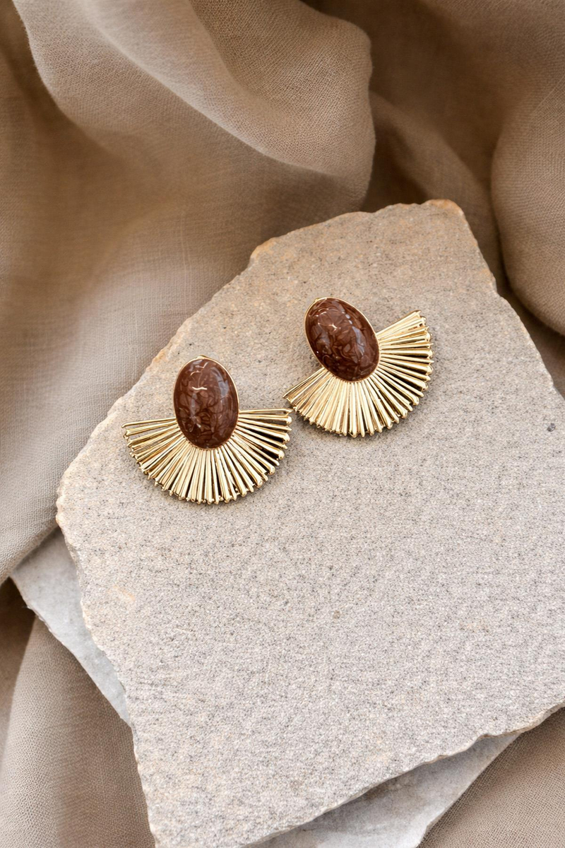 Kahverengi Solaris Küpe 