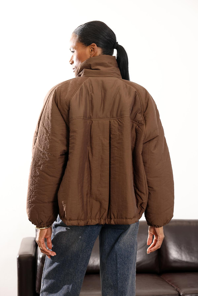 Kahverengi Su İtici Şişme Mont 36862