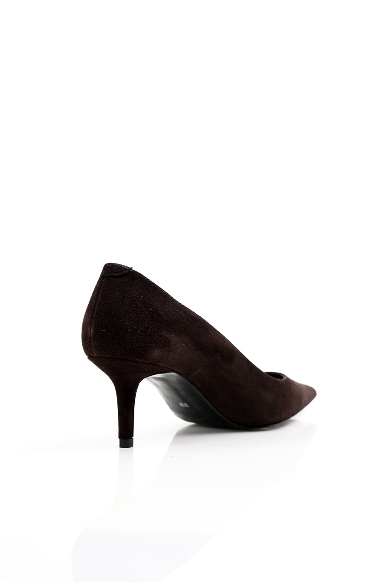 Kahverengi Süet Klasik Stiletto 25445