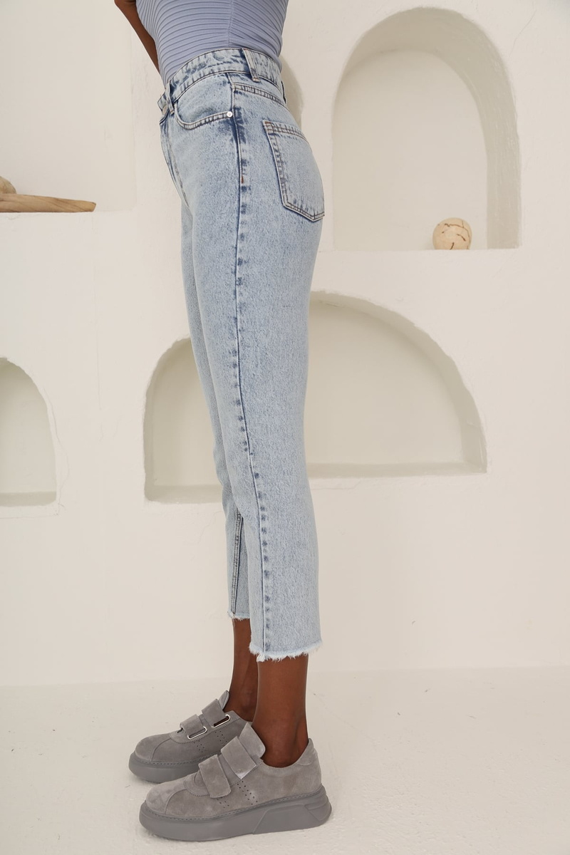 Kar Yıkamalı Yüksek Bel Mom Jean 21306