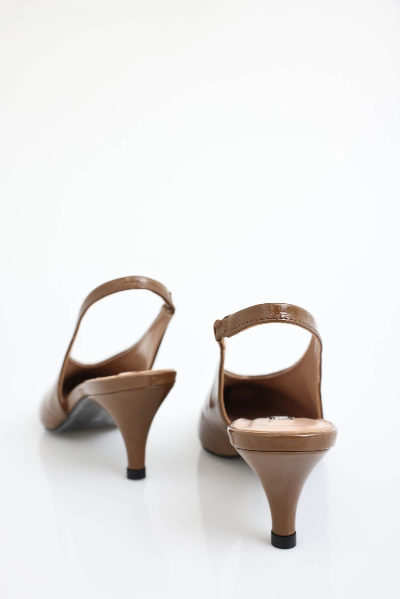 Karamel Arkası Açık Topuklu Ayakkabı 25088