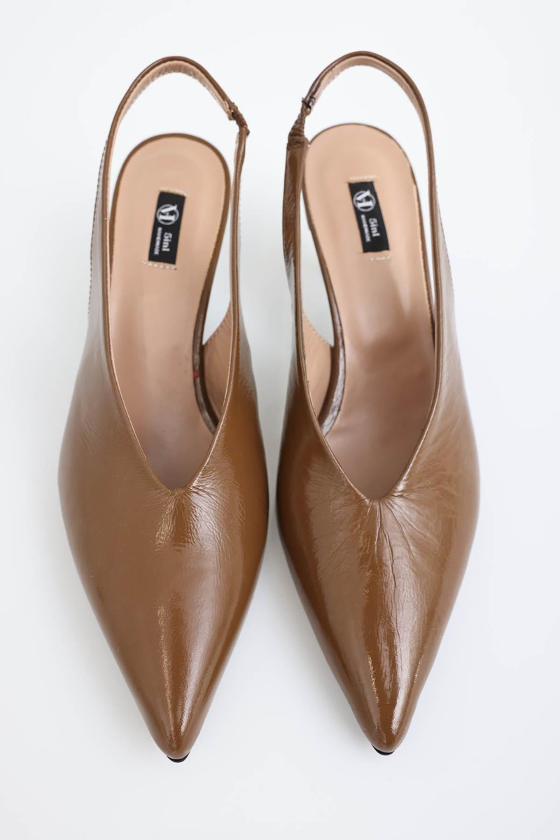 Karamel Arkası Açık Topuklu Ayakkabı 25088