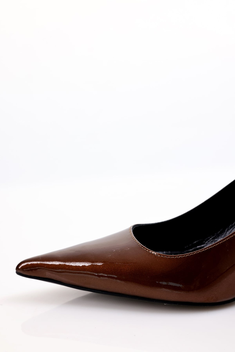 Karamel Rugan Deri Klasik Stiletto 25445