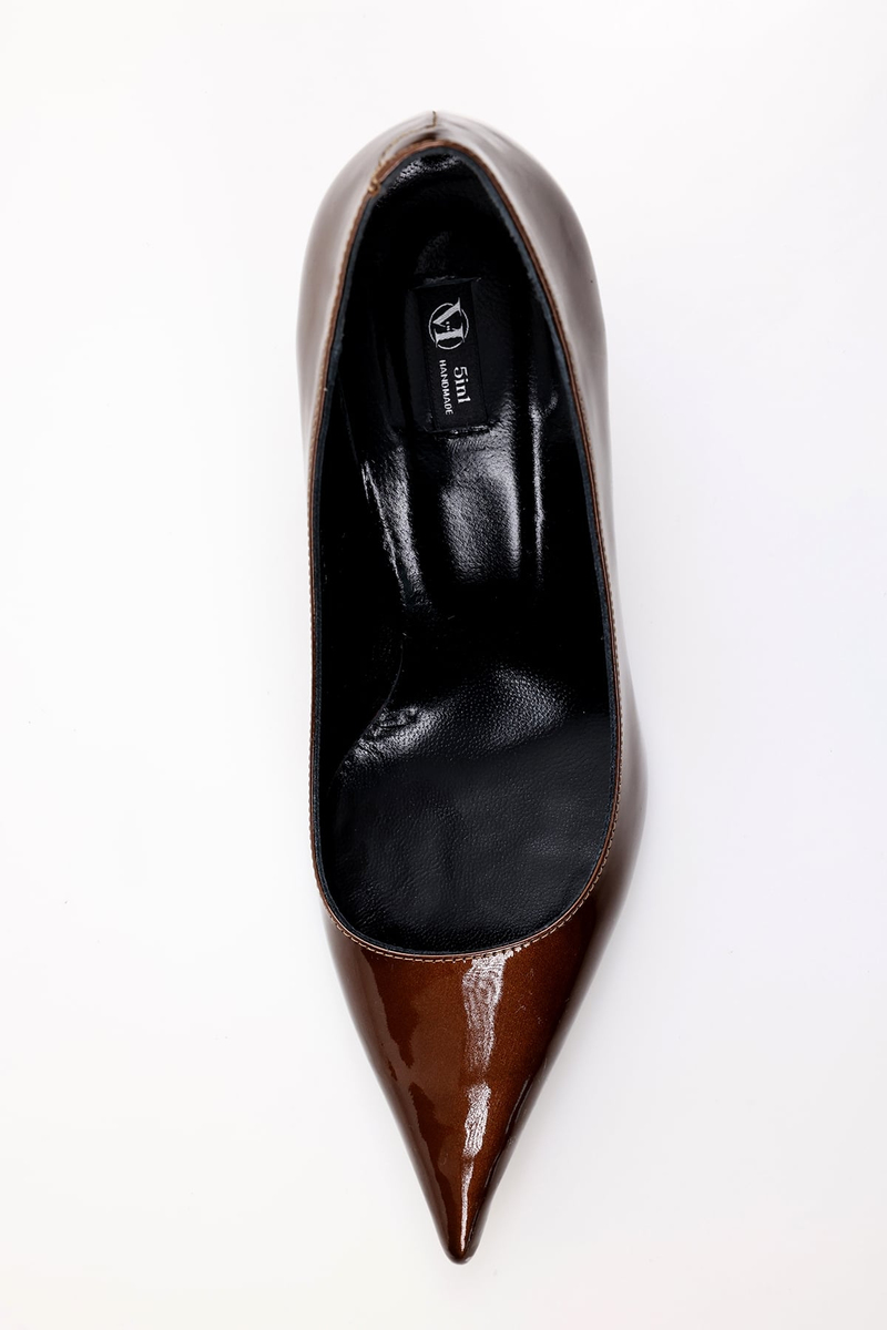 Karamel Rugan Deri Klasik Stiletto 25445