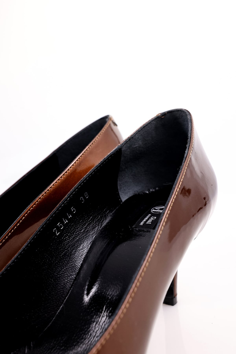 Karamel Rugan Deri Klasik Stiletto 25445
