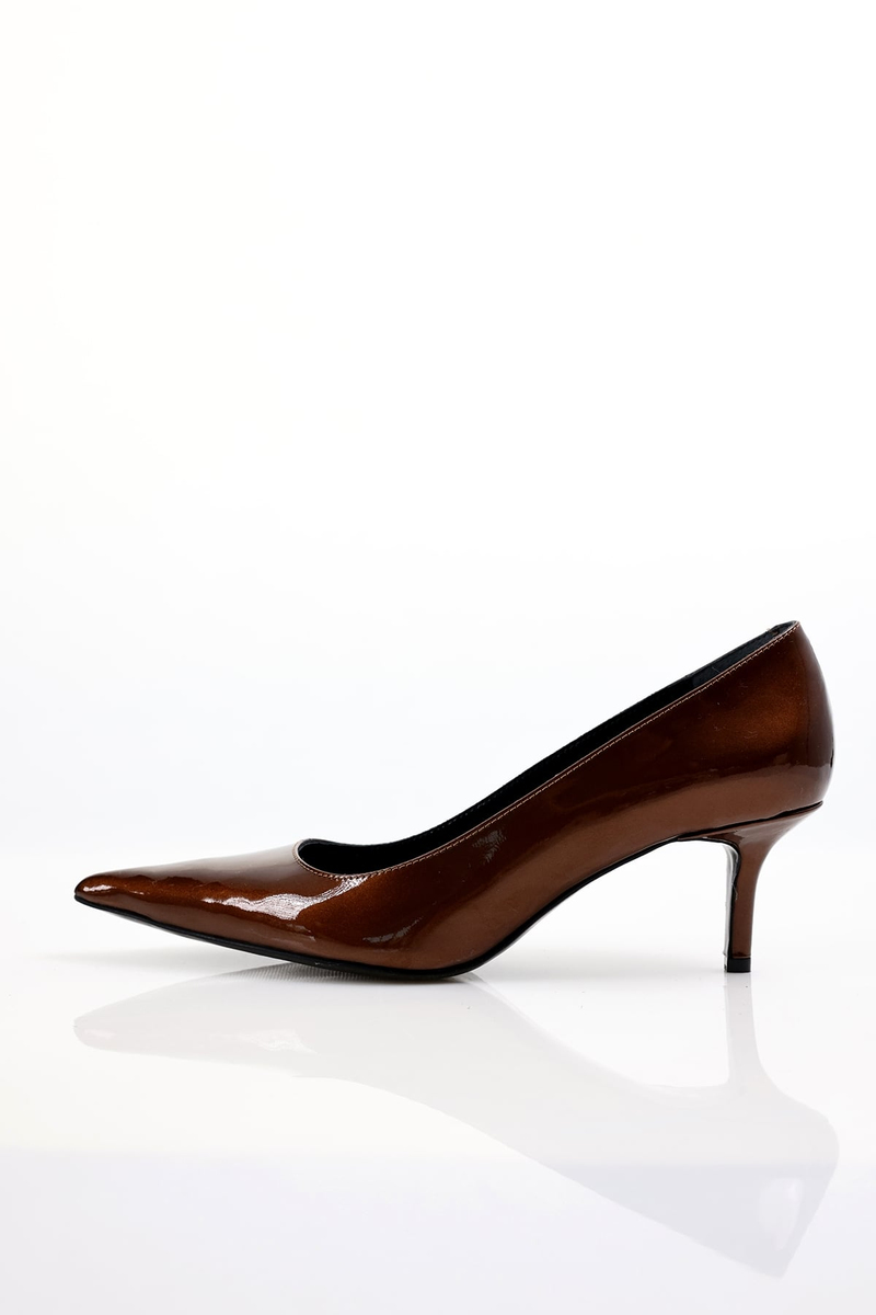 Karamel Rugan Deri Klasik Stiletto 25445