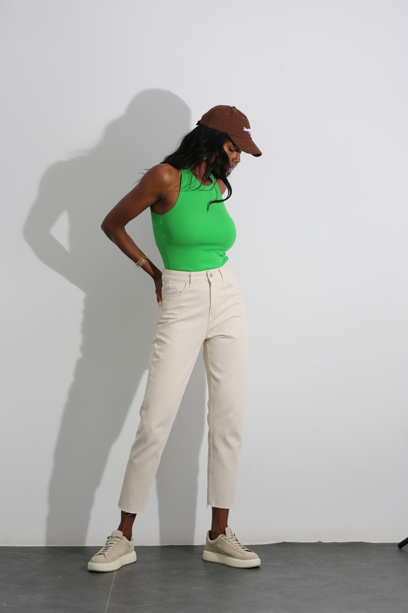 Kemik Kesik Paça Mom Jean 6150