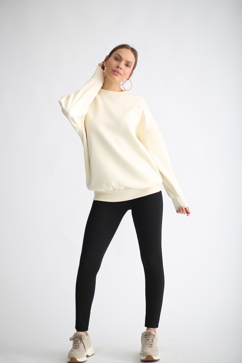 Kemik Şardonlu Basic Sweatshirt 3200