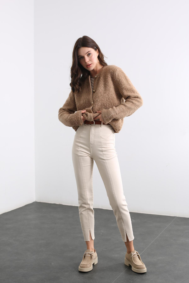 Kemik Ultra Yüksek Bel Mom Jean 567