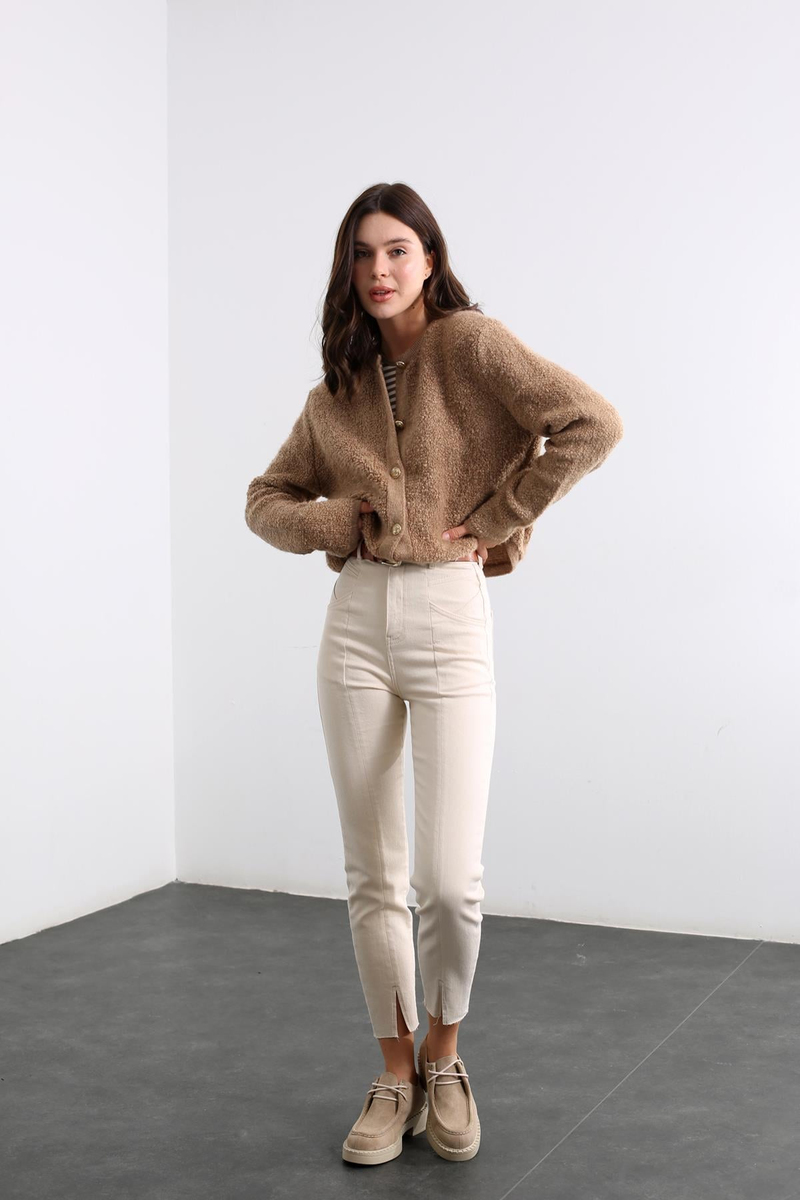 Kemik Ultra Yüksek Bel Mom Jean 567