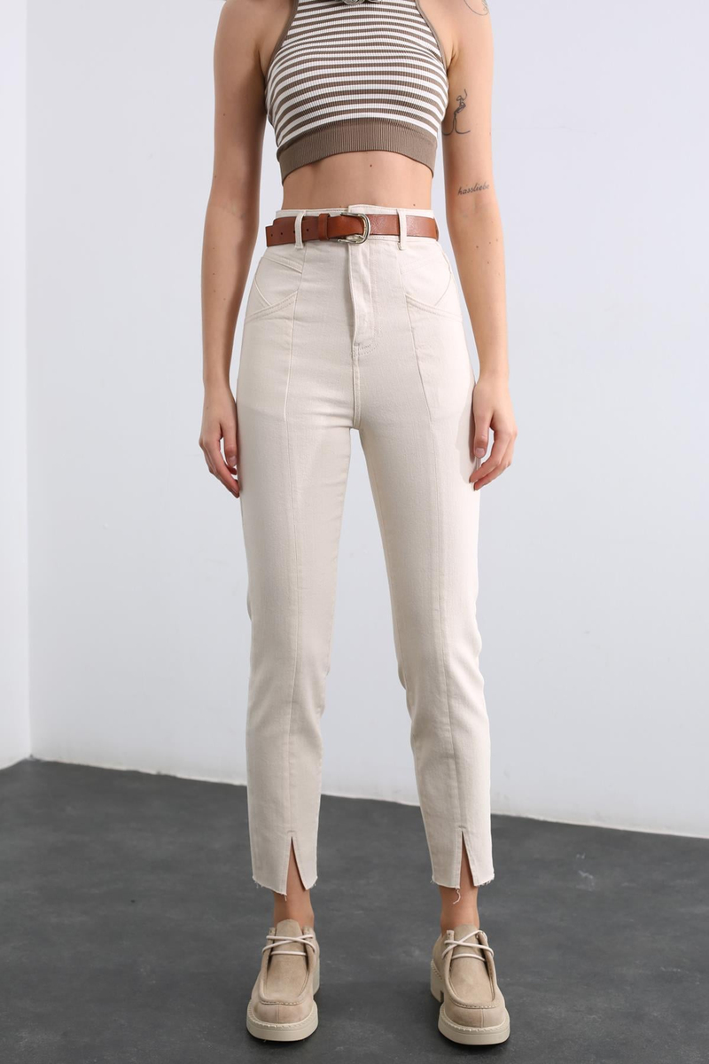 Kemik Ultra Yüksek Bel Mom Jean 567