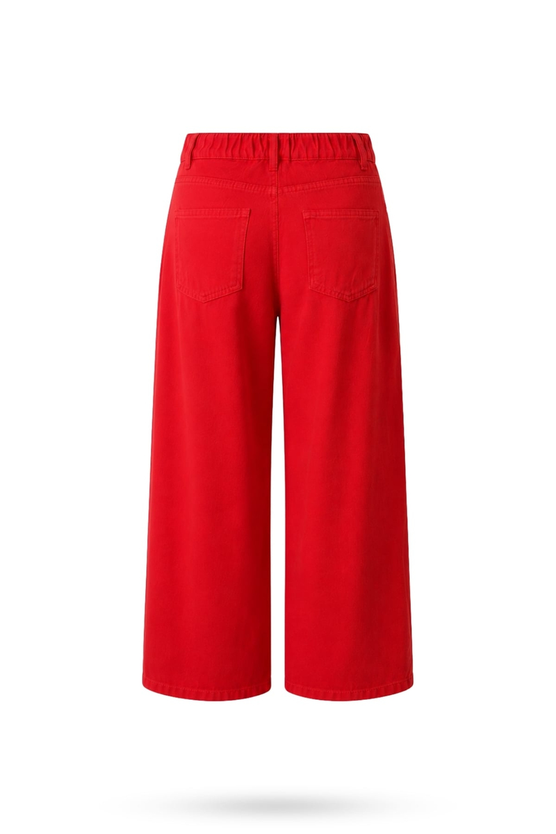 Kırmızı Beli Lastikli Tensel Jean 