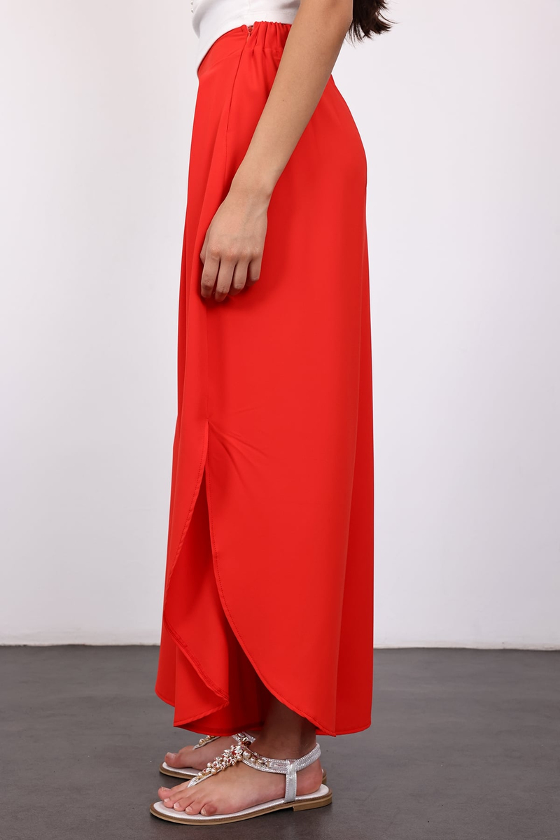 Kırmızı Geniş Paça Pantolon 03070