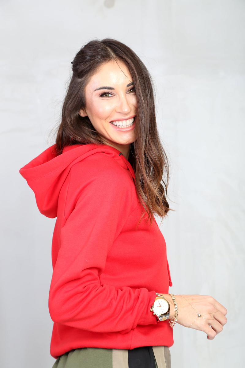 Kırmızı Kapşonlu Sweat