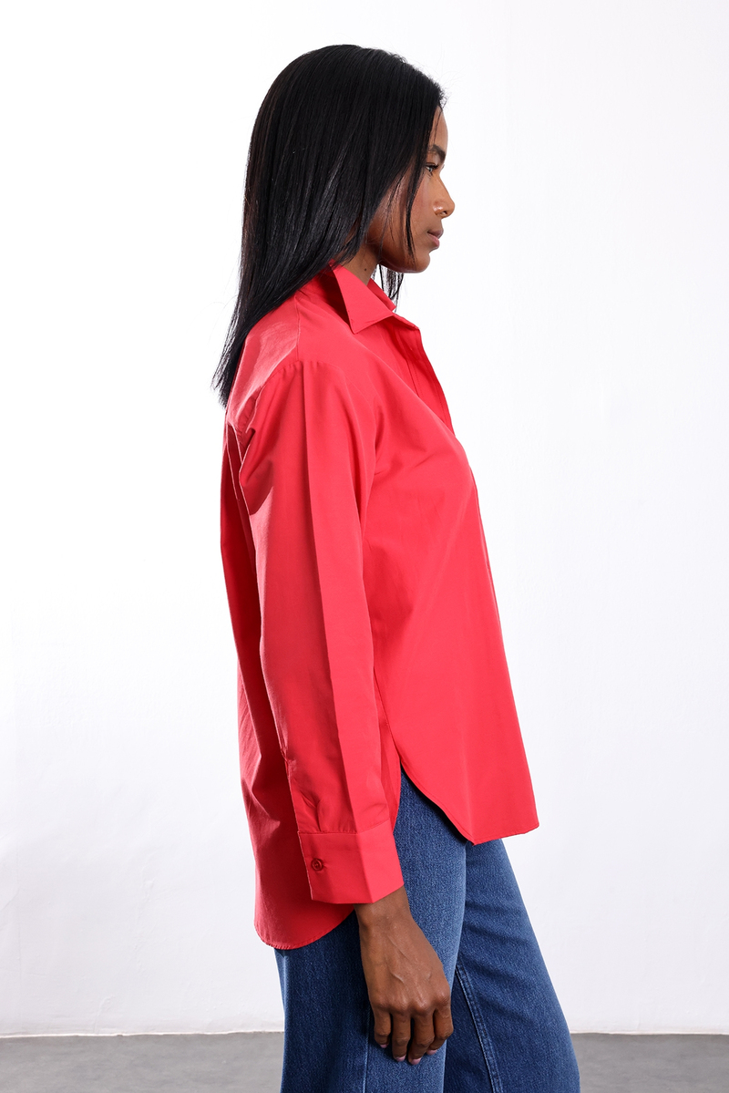 Kırmızı Oversize Gömlek 3316